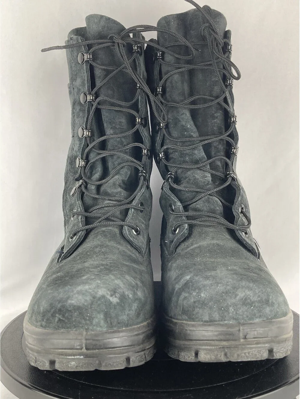 Men’s 6.5 EW Extra Wide Bates Military Combat Boots Black Suede Steel Toe E01421